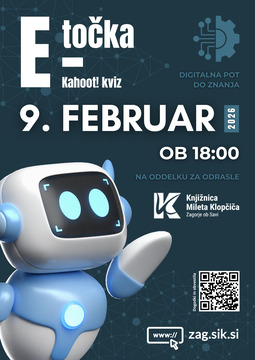 E-točka: Digitalna pot do znanja, ponedeljek, 9. 2. 2026, ob 18:00 v Knjižnici Zagorje