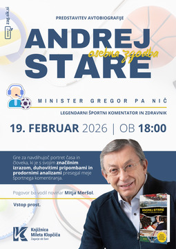 Andrej Stare, predstavitev avtobiografije, četrtek, 19. 2. 2026, ob 1800