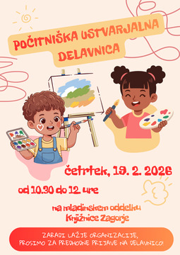 Počitniška ustvarjalna delavnica, četrtek, 19. 2. 2026, ob 10:30