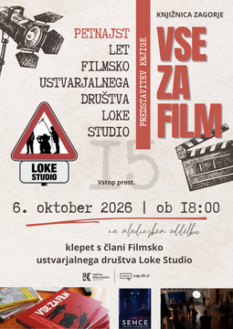 Predstavitev knjige Vse za film, torek, 6. 10. 2026, ob 18:00